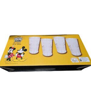 Disney Mickey Mouse & Friends Set of Four 16 oz. Glass cups